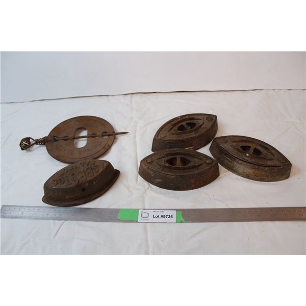 Vintage irons without handles