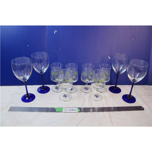 Irish coffee glasses and wine glasses