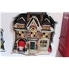 Image 2 : Ten piece Porcelain lighted village set (turns on)