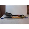 Image 1 : *Misc. Items; Squash racket, Shovel with extending handle, weed pro