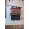 Image 1 : *Misc. Items; plastic totes, litter box, towel bar