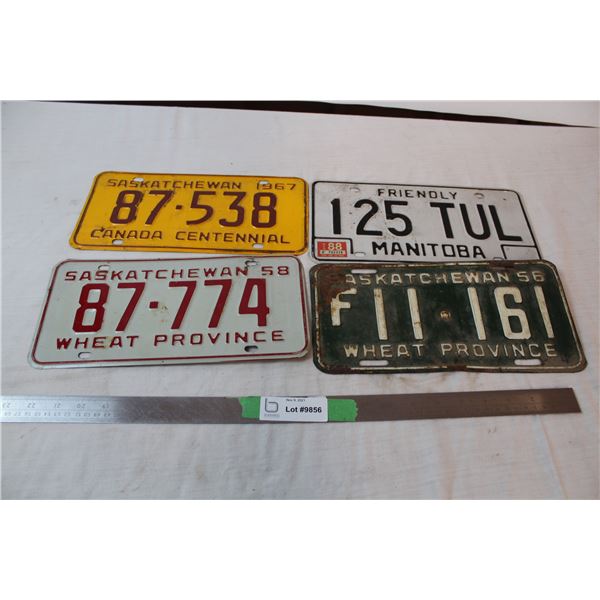 Vintage licence plates