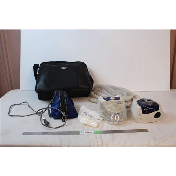 Resmed bag with sleep apnea machine (turns on)