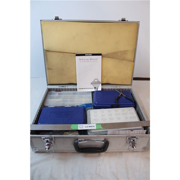 metal suitcase of rekeying supplies