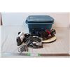 Image 1 : Plastic tote of small irons (untested)