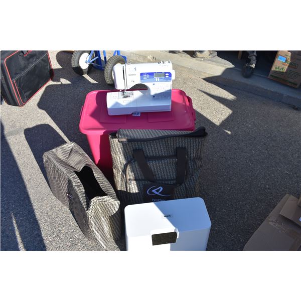 Brother CP2410 sewing machine with accessories, carry case - in pink tote