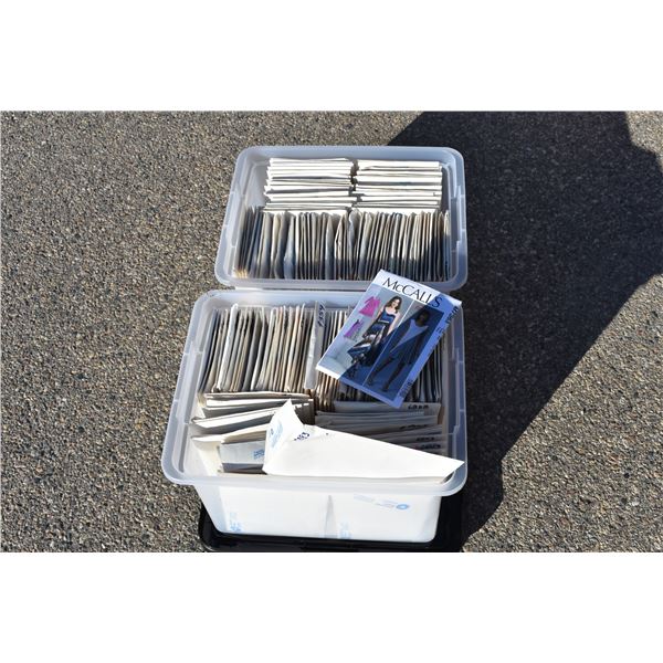 2 totes packed full of sewing patterns (some used)