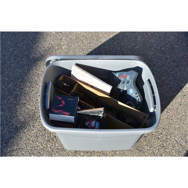 tote with twilight audio books - solar shield sunglasses + misc household