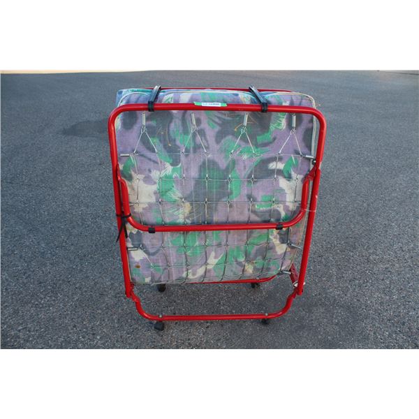 Red Rolling Portable Mattress frame+cot