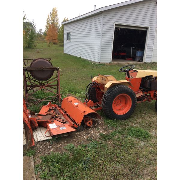 REMOTE PICKUP (7 KM EAST OF SASKATOON) -446 Case Tractor (doesn't run) - rototiller, blade, lawnmowe