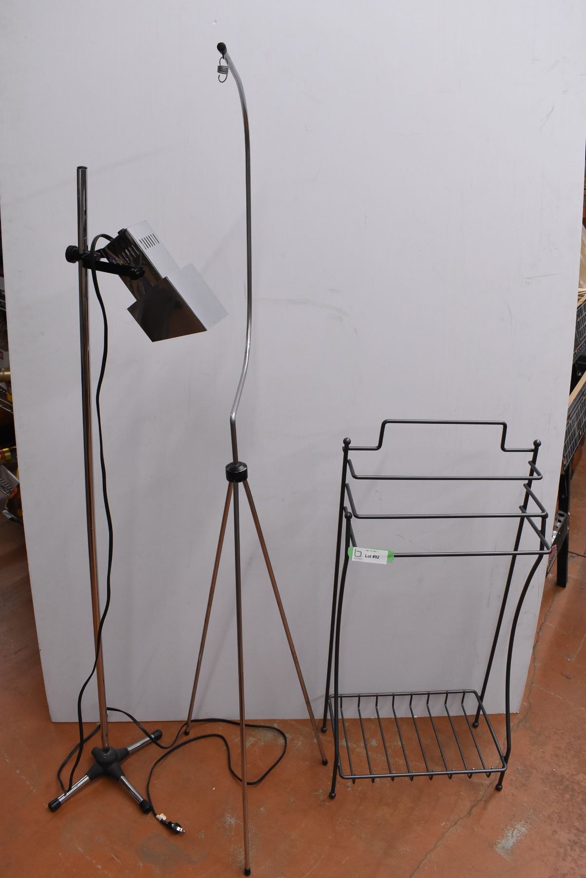 *Standing Spotlight Lamp, 2 Misc. Racks – Lamp Tested + Working ...