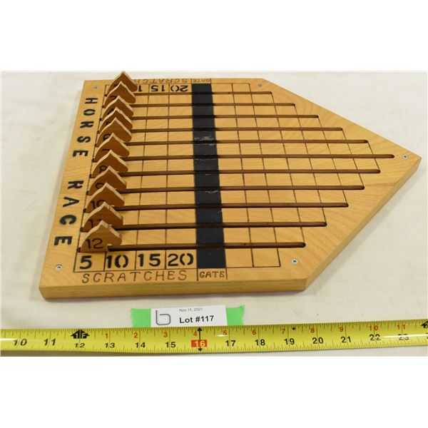 Horse Race Card Game Wooden Board