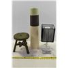 Image 1 : Large Vase, Small Lamp & Stool