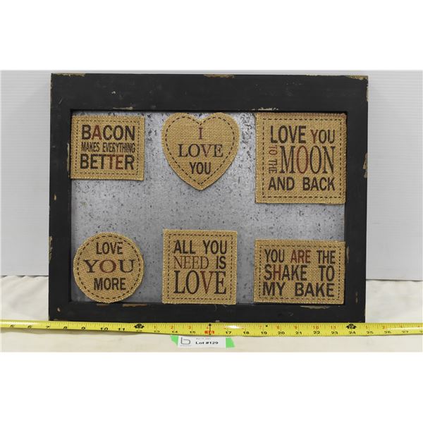 Black Frame Metal Board w/ Magnetic Wood Blocks