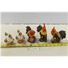 Image 1 : 3 Rooster Ornaments & S&P Chicken Shakers