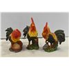 Image 2 : 3 Rooster Ornaments & S&P Chicken Shakers