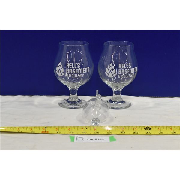 Hell’s Basement Brewery Glasses & Glass Ornament