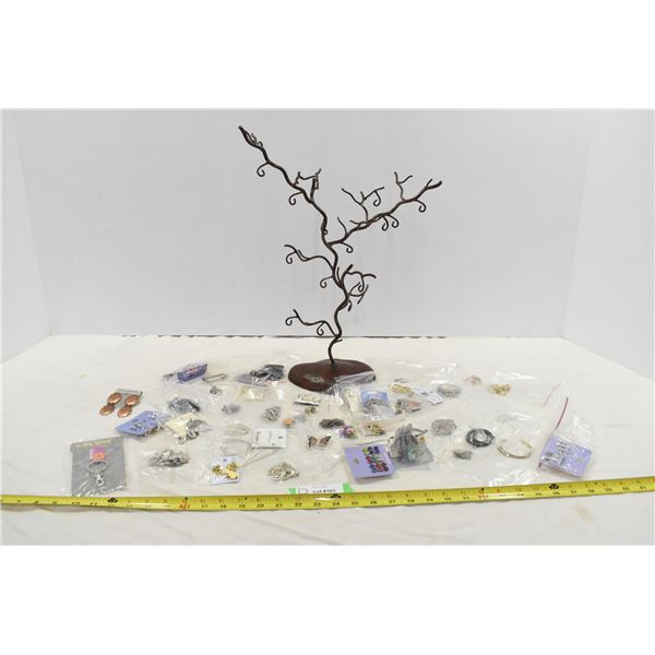 Lot of Jewellery & Necklace Stand