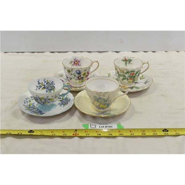 4 Royal Albert Cups & Saucers