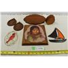 Image 1 : Stained Glass Ornaments, Misc. Wooden Items