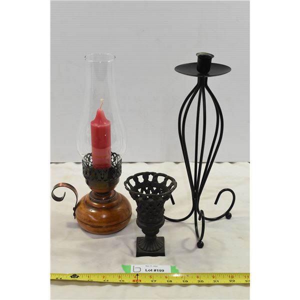 Lantern Style Candle, 2 Candle Holders