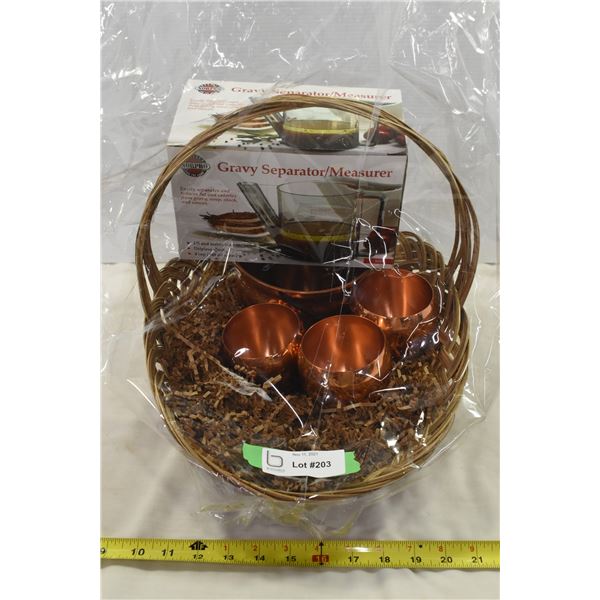 Easter Basket w/ Copper Cups & Gravy Separator