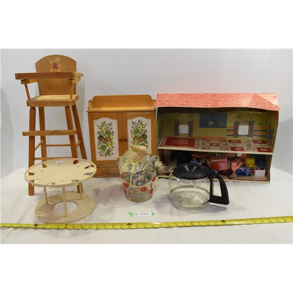 Assorted Metal Playhouse, Doll Chair, Misc.