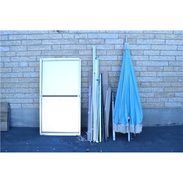 *Outdoor Items - Sliding Glass Shower Door/Mirror, Shelving/Rack Brackets + Shelves
