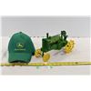 Image 1 : Cast Iron Painted John Deere Tractor & Hat