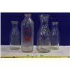 Image 1 : 4 Vintage Glass Milk Bottles