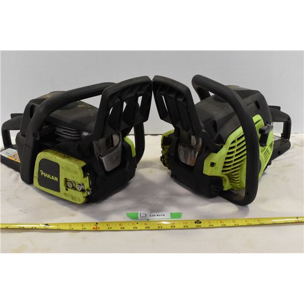 2 Poulan PL3314 Chainsaws – No Blades