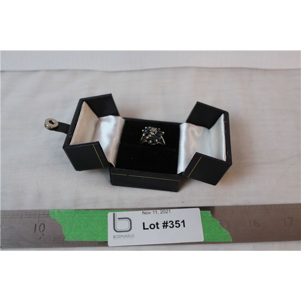 14 KT? SS Sapphires & Crystals, size 7 1/2