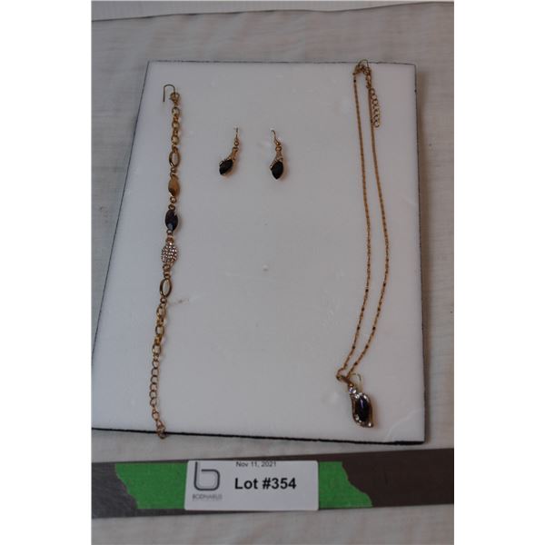 gold plated? Glass Amethyst set