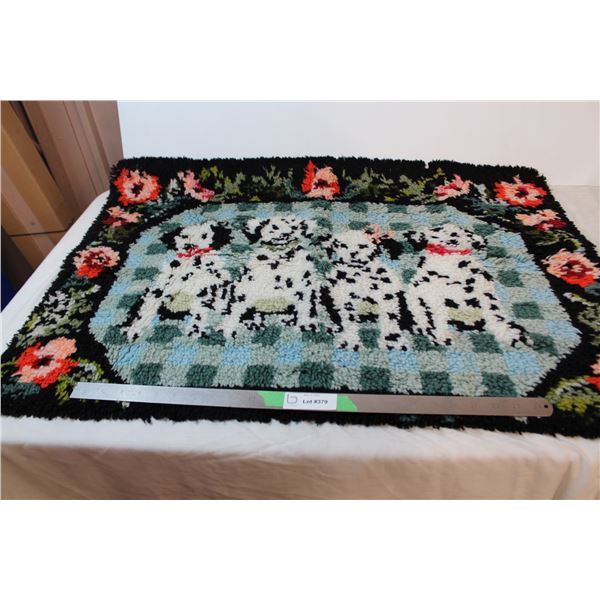 Dalmatians hooked rug