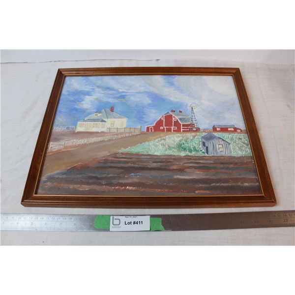 Framed farm artwork