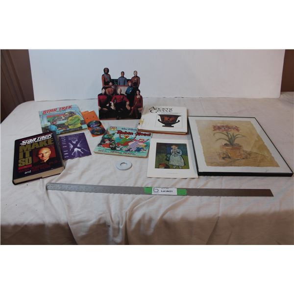 misc. Items; Star Trek, Robin Hood book, framed art