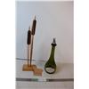 Image 1 : Vintage cognac bottle, Handcrafted wooden cattails