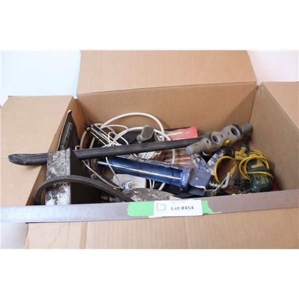 misc. Garage items; battery cleaner, voltage tester