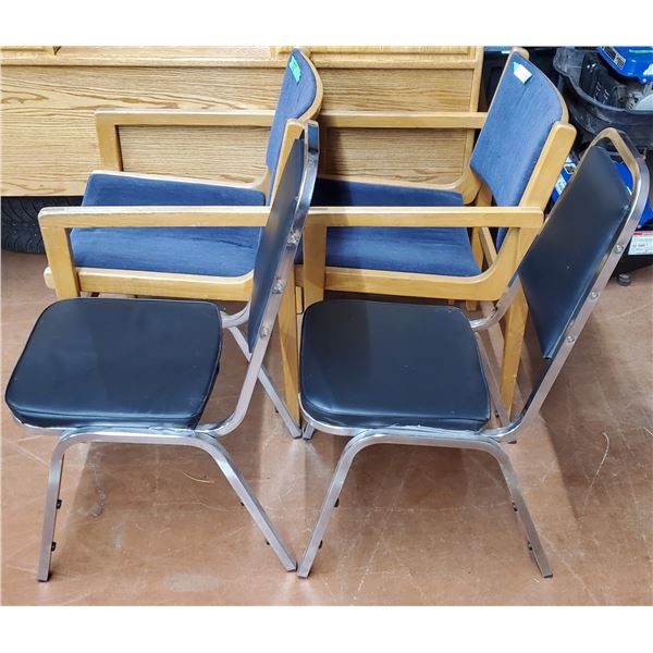 Pair of lounge chairs + pair of metal chairs