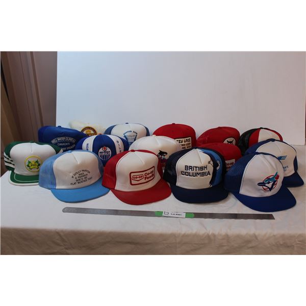 Lot of flat brim ball caps