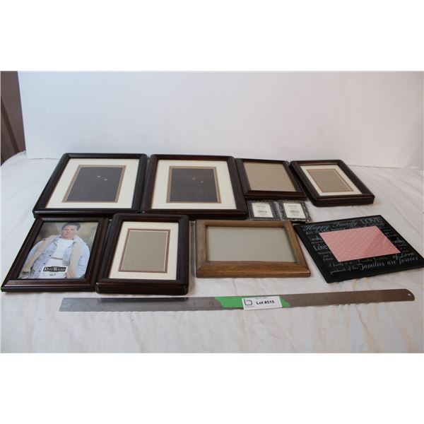 Various sized photo frames
