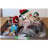 Image 1 : Lot of holiday decor: Ty Xmas Beanies, candle holders, trays