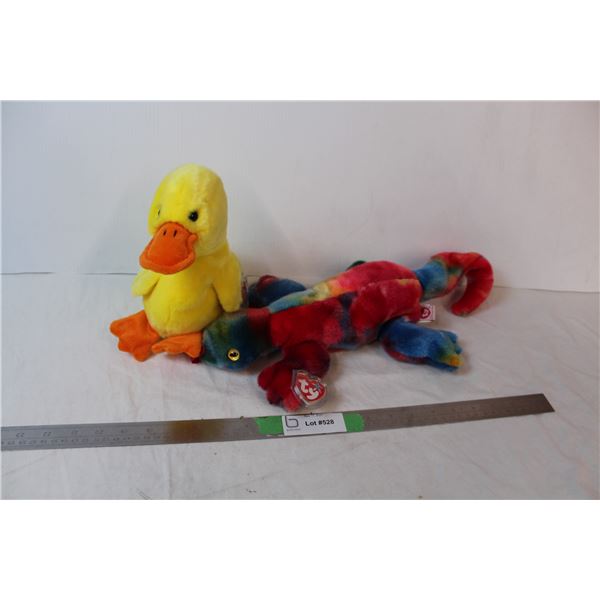 12” beanie buddies, Quackers and Lizzy