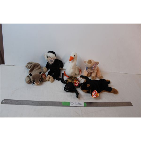 8” beanie babies; Gracie, Doby