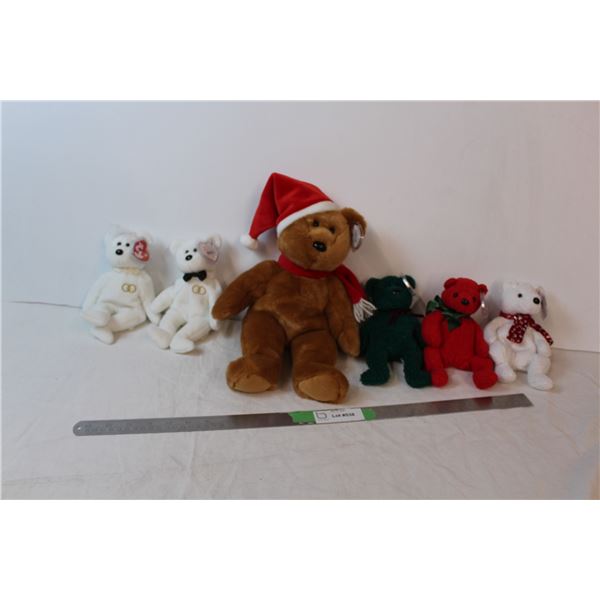 Beanie Baby bears and Buddy Wedding bears, Christmas bears