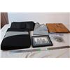 Image 1 : Framed York Minster art, wood cutting board, shoe hanger, Five Star binder with contents, etc
