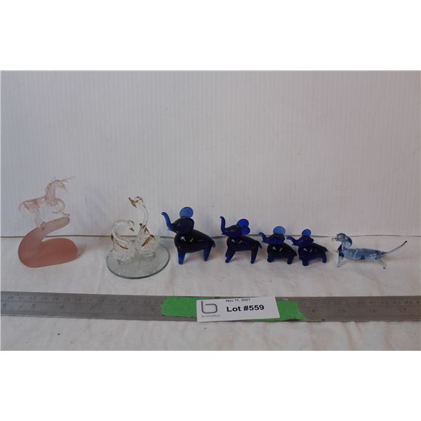 Tiny vintage glass figures