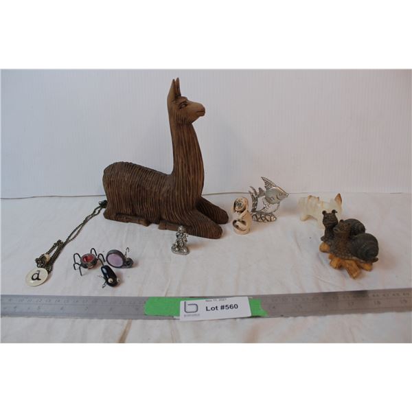 small stone ornament and misc ornaments/decorations