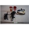 Image 1 : Clothes Iron, Curling Iron, Blow Dryer, and Ellen Travel Mug, travel wine glass