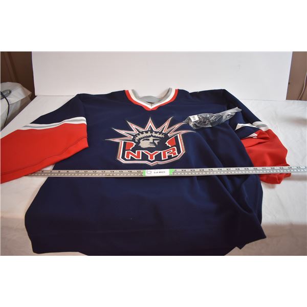 KOHO Authentic On-Ice Game NYR Center Ice Jersey (Size 52) & Roughrider Sunglasses -New